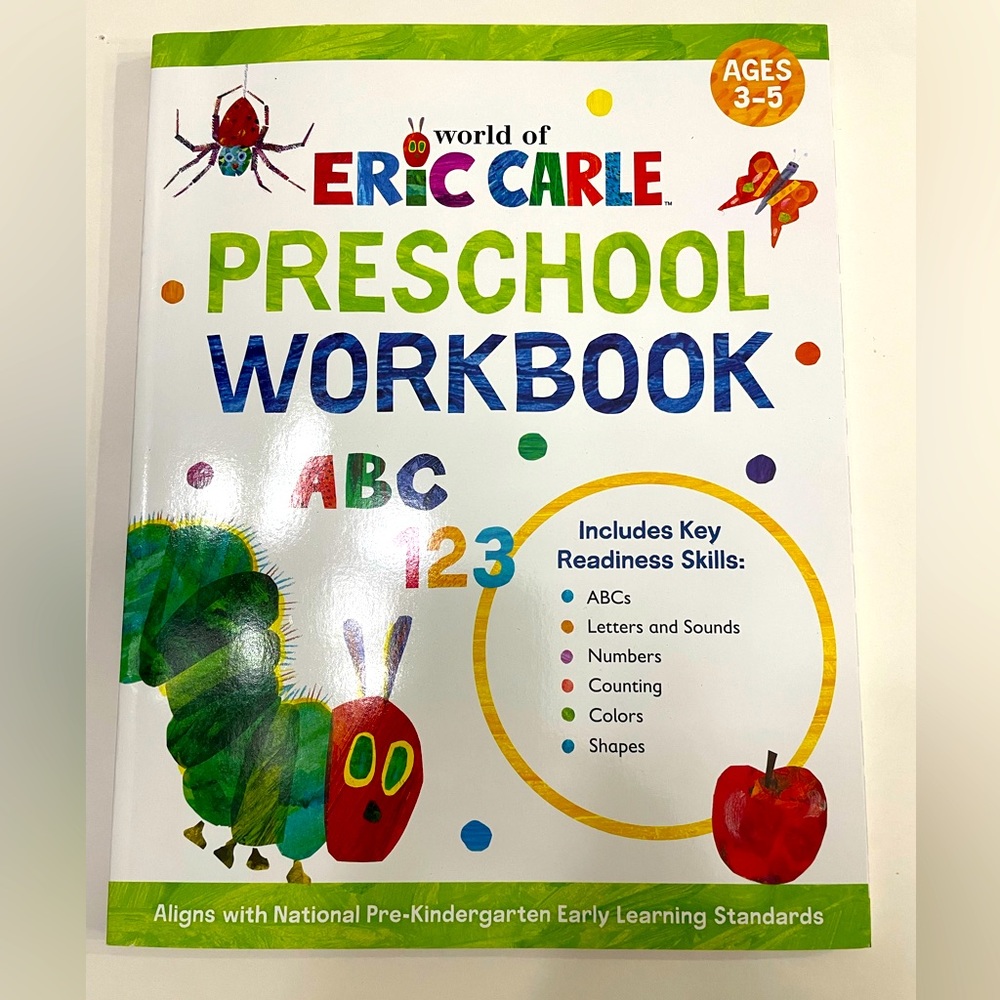 3/$20 🔹 Eric Carle Preschool Workbook Ages 3-5
